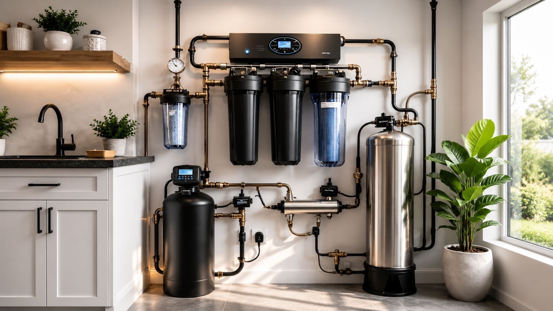 Whole home water filtration system