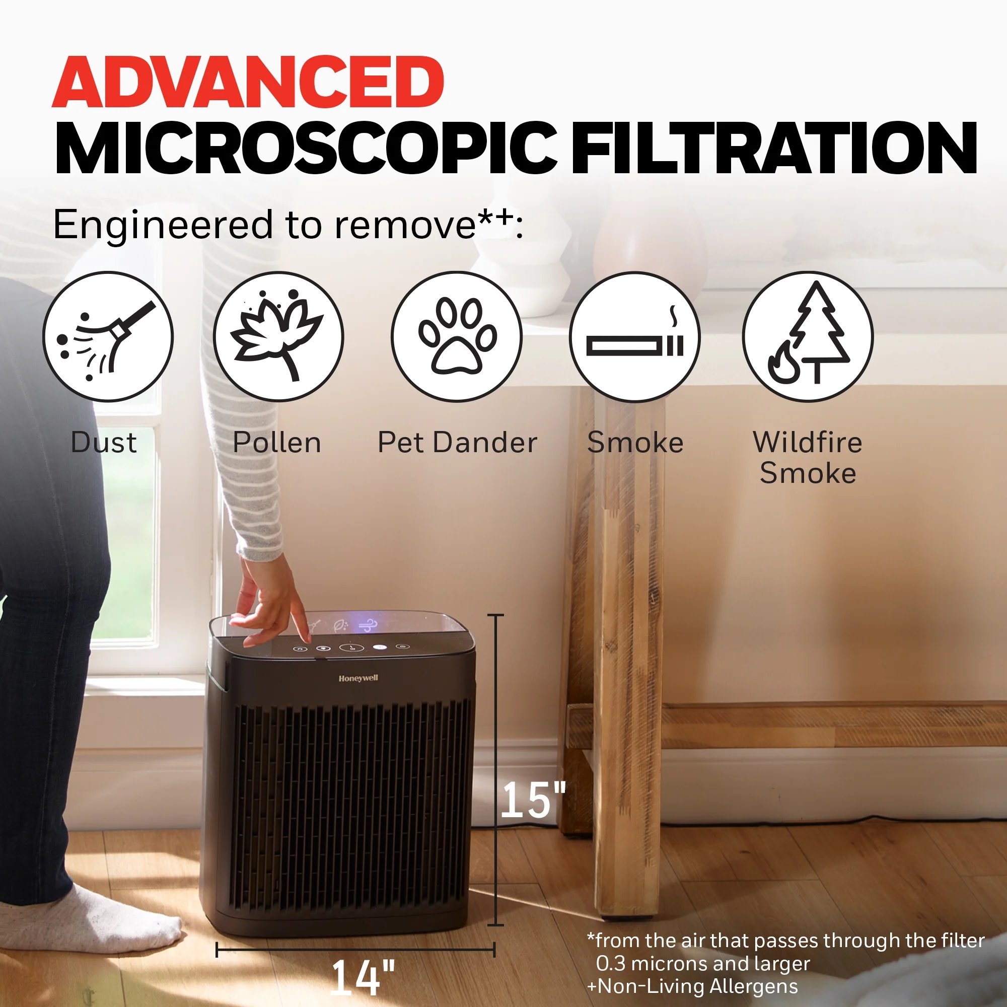 Air Purifier, HPA5100B, 900 Sq Ft, HEPA Filter, Allergen+ Plus, Smoke, Pollen, Dust Reducer