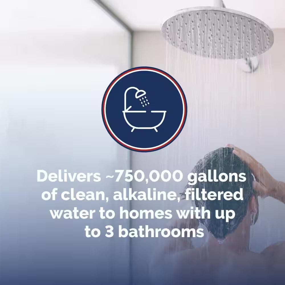 ECO-X Series 7-Stage Municipal Water Filtration and Salt-Free Conditioning System Treats up to 3 Bathrooms in Black