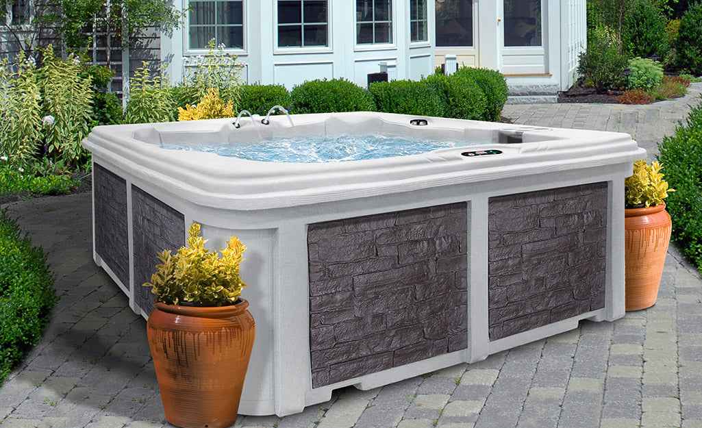 Arcadia 7-Person Hot Tub with Dual Captain's Chairs, 8 ft