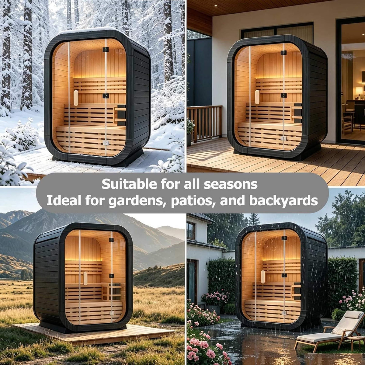Thermora Lund 2-Person Outdoor Spruce Sauna Kit with 4.5kW Electric Stove
