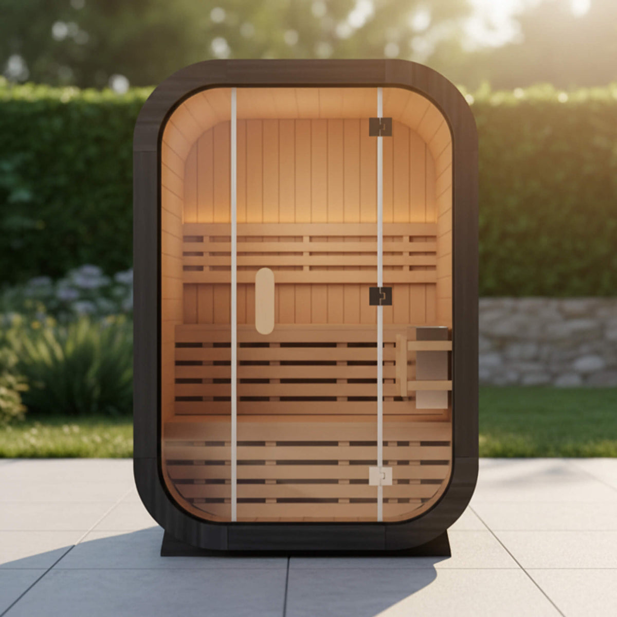 Thermora Lund 2-Person Outdoor Spruce Sauna Kit with 4.5kW Electric Stove