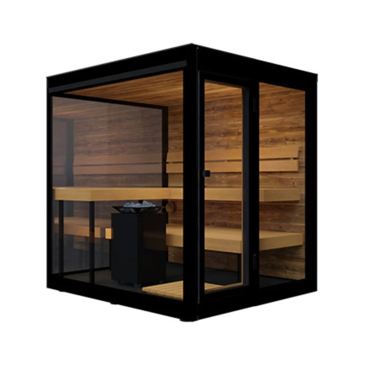 ThermaSol Vue 4-Person Outdoor Sauna with Panoramic Mirrored Glass