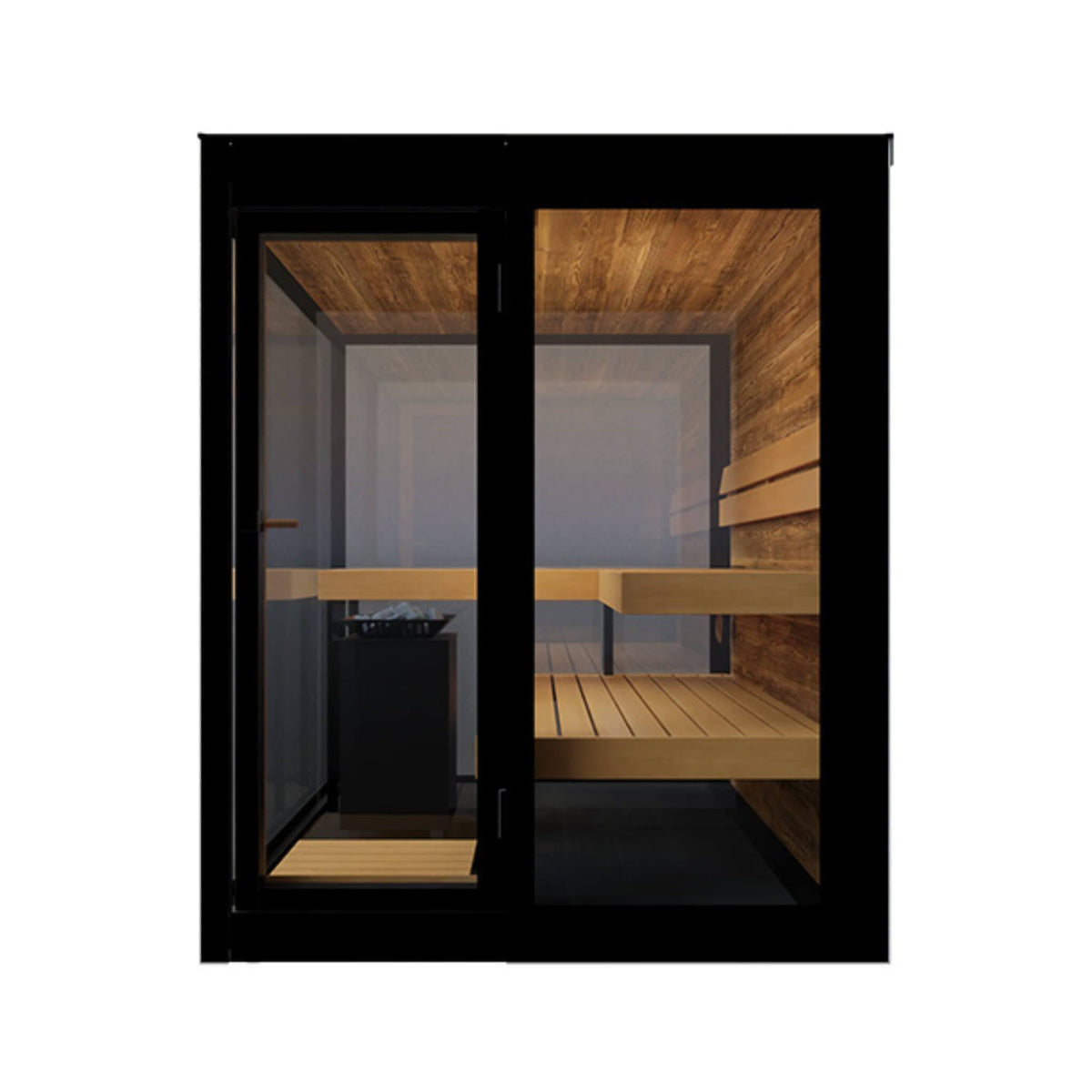 ThermaSol Vue 4-Person Outdoor Sauna with Panoramic Mirrored Glass