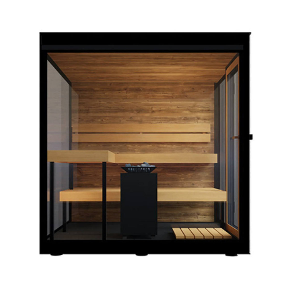 ThermaSol Vue 4-Person Outdoor Sauna with Panoramic Mirrored Glass