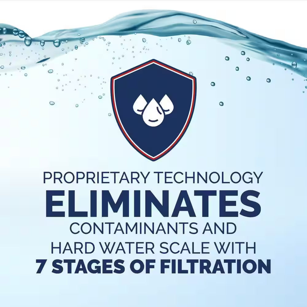 ECO-X Series 7-Stage Municipal Water Filtration and Salt-Free Conditioning System Treats up to 3 Bathrooms in Black