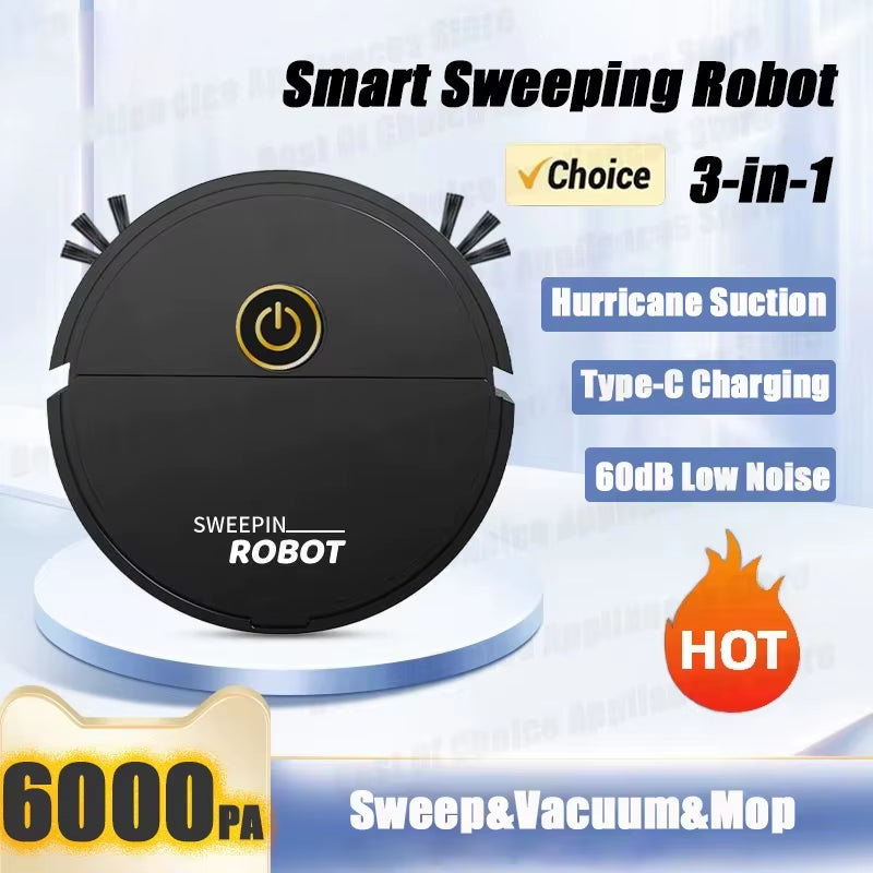 3-In-1 Automatic Sweeping Robot Sweep Vacuum Cleaner Mopping Floor USB Rechargeable Mini Cleaner Home Cleaning Machine