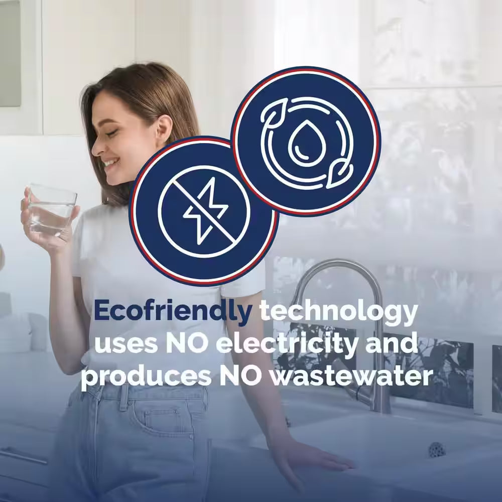 ECO-X Series 7-Stage Municipal Water Filtration and Salt-Free Conditioning System Treats up to 3 Bathrooms in Black