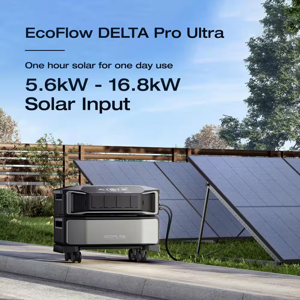 Battery Generator Delta Pro Ultra 6144Wh Solar Generator, 7200W Output,Lfp Power Station Home Backup, Push-Button