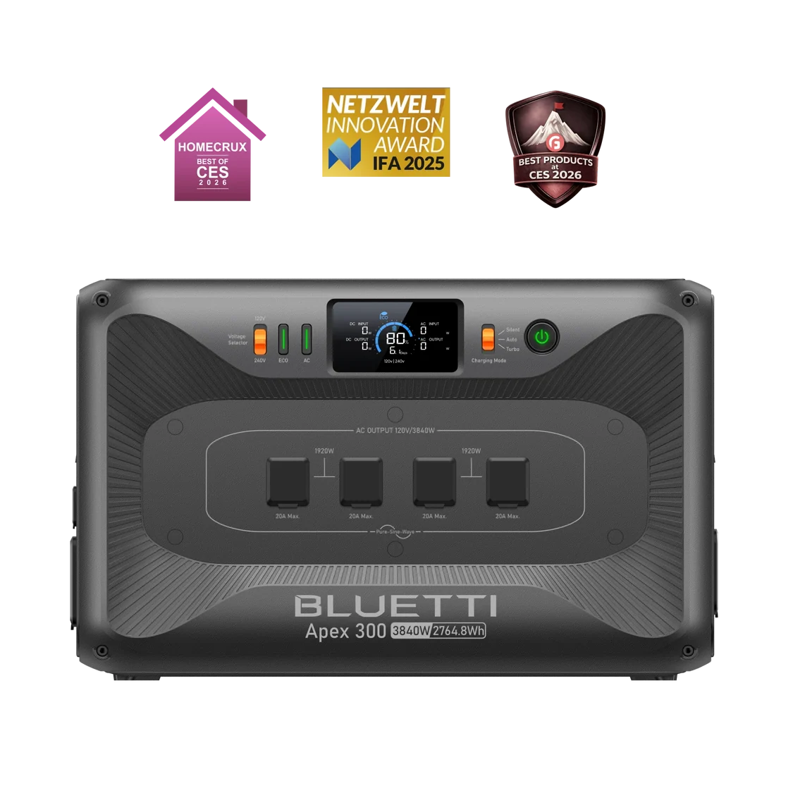 BLUETTI Apex 300 Home Battery Backup, 120V/240V, Expandable to 58kWh