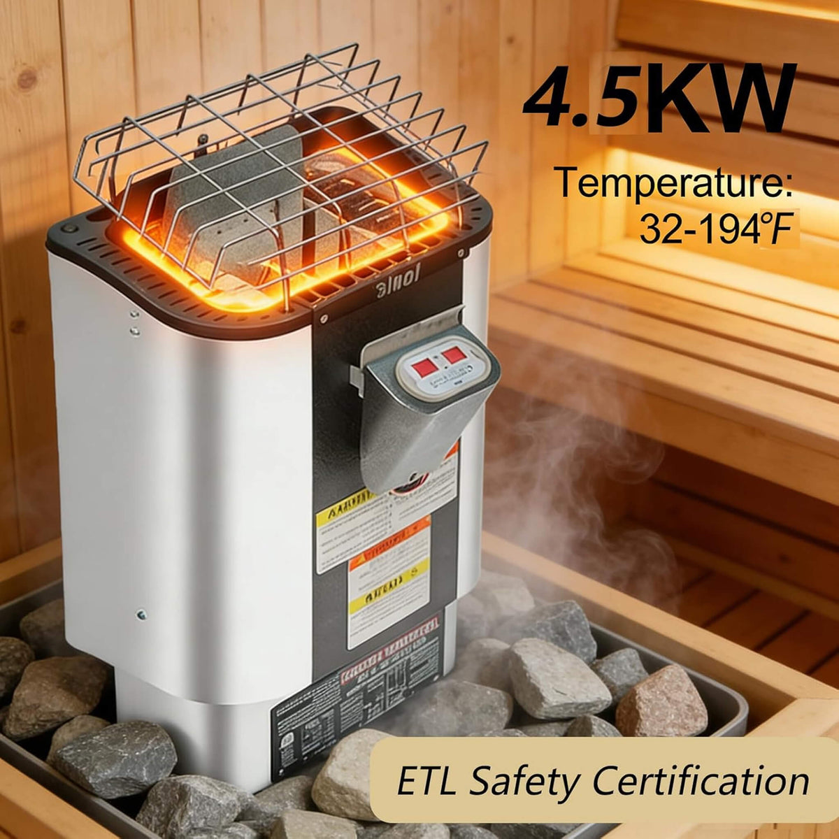 Thermora Lund 2-Person Outdoor Spruce Sauna Kit with 4.5kW Electric Stove