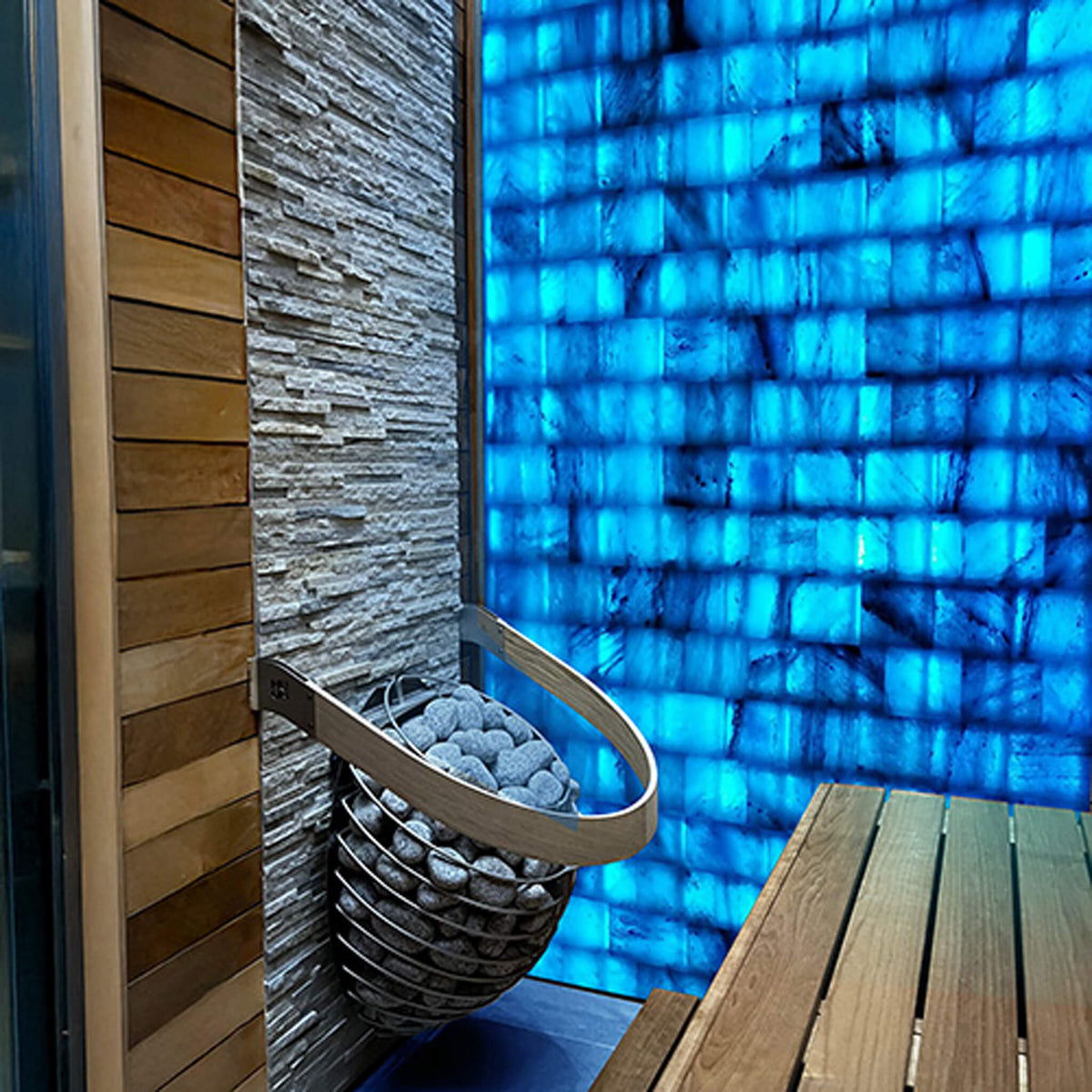 Prosaunas Himalayan Salt Sauna Wall Kit, Backlit