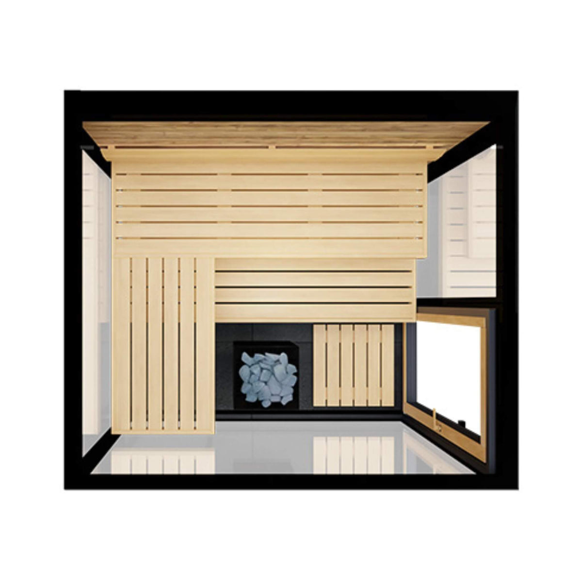 ThermaSol Vue 4-Person Outdoor Sauna with Panoramic Mirrored Glass